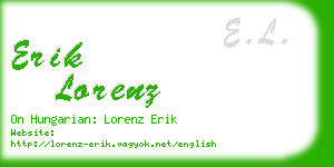 erik lorenz business card